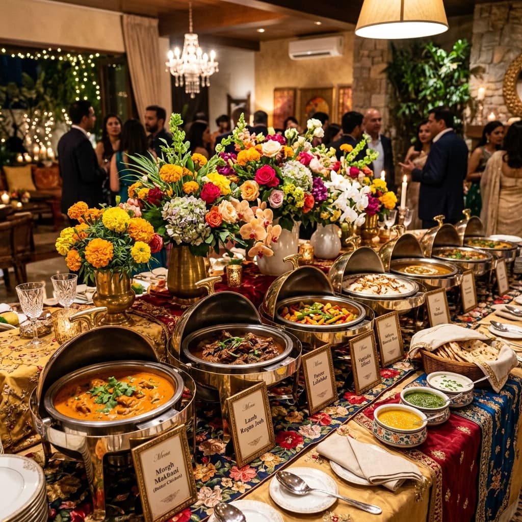 Elegant table setting for catering and private events at Lassi Lounge